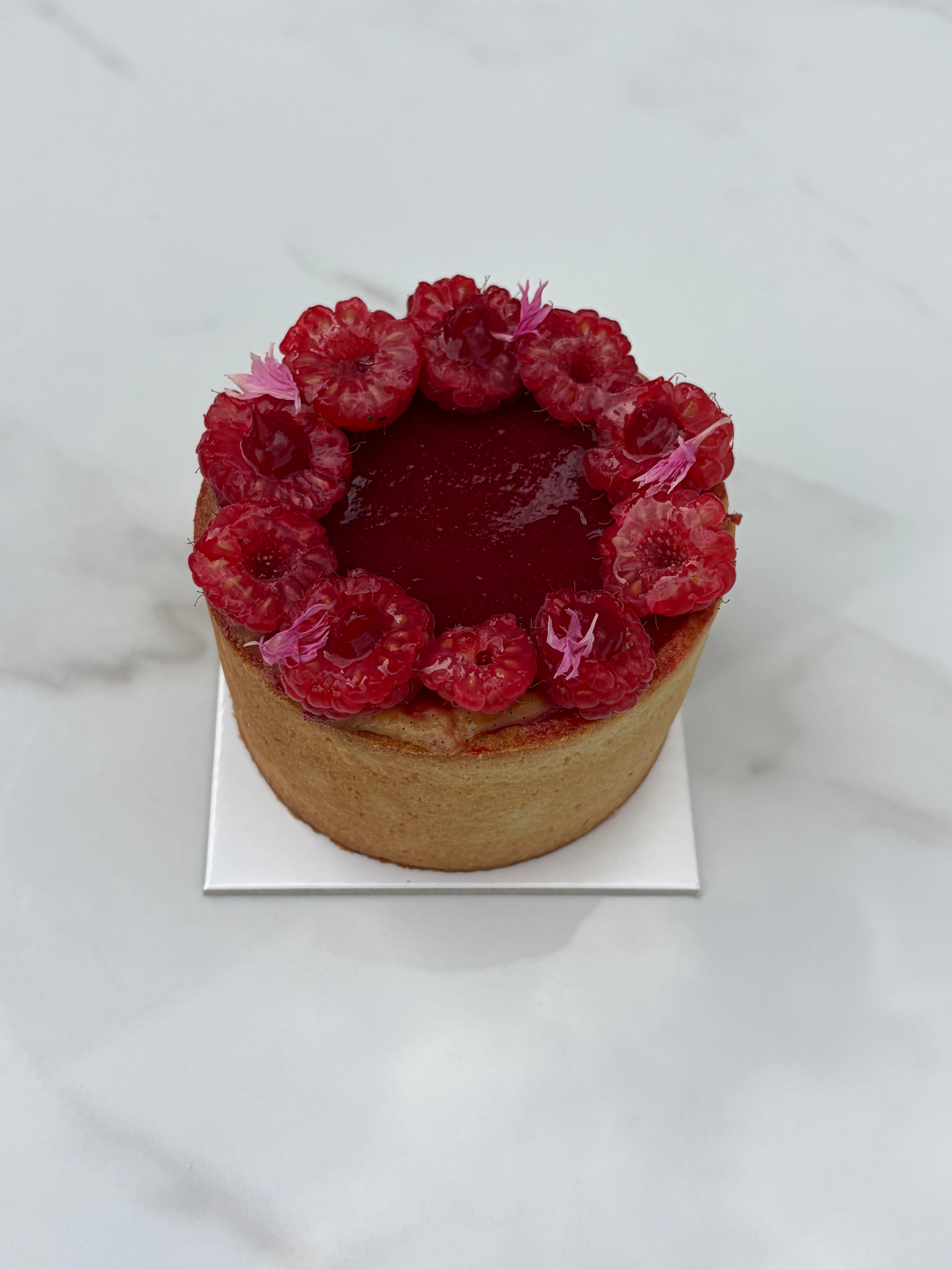Flan vanille framboise